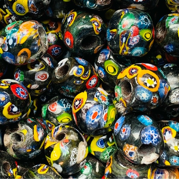 Large Hole Millefiori DIY Assorted Hand Painted Porcelain Beads (Lot of 10) - Picture 6 of 9